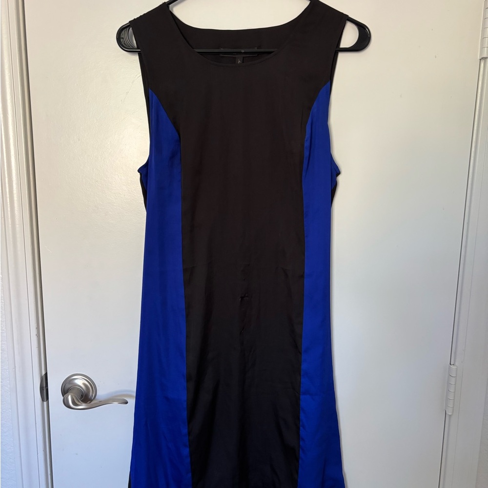 BCBGMaxAzria Black and Blue Swing Midi Dress